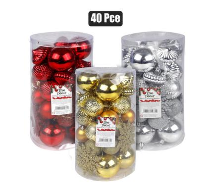 XMAS BAUBLES & SNOWFLAKE 40PC