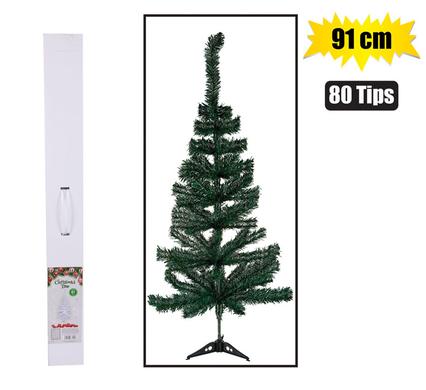 XMAS TREE 91cm GREEN (80 TIPS) BOXED