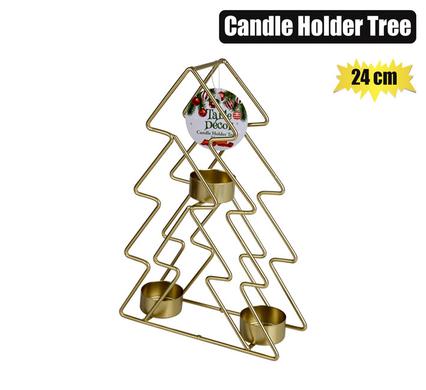 XMAS CANDLE HOLDER TREE 24cm