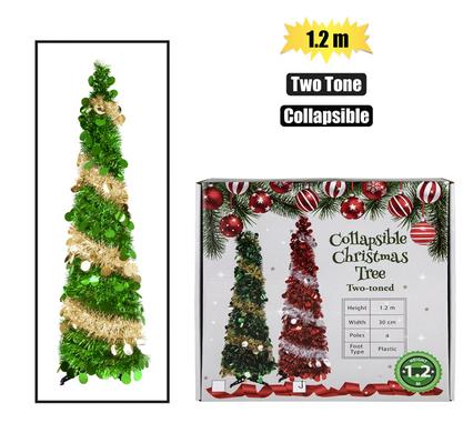 XMAS TREE 1.2m COLLAPSIBLE TWO TONE ASTD