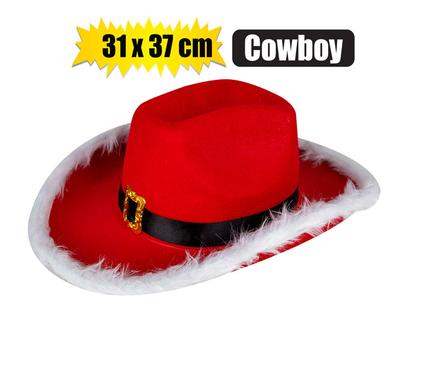 XMAS DRESS UP COWGIRL HAT 31x37cm