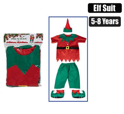 XMAS DRESS UP ELF SUIT 5-8yrs