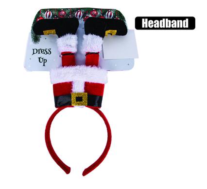 XMAS DRESS UP HEADBAND SNTA UPSIDE DWN