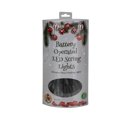 XMAS LIGHTS B/O IN 80 LED 8m WARM WHITE