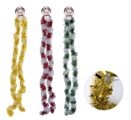 XMAS GARLAND TINSEL 8cmx2m TWO-TONE