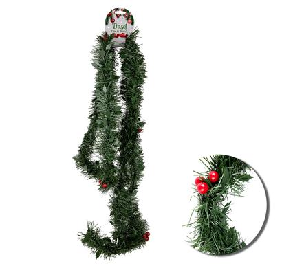 XMAS GARLAND TINSEL PINE&BERRIES