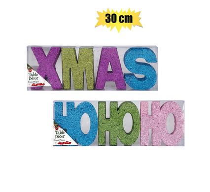 XMAS DECOR FOAM GLITTER PLAQUE30cm