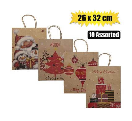 XMAS GIFT BAG CRAFT 26x32cm
