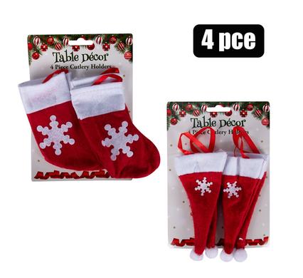 XMAS CUTLERY HOLDER 4pc