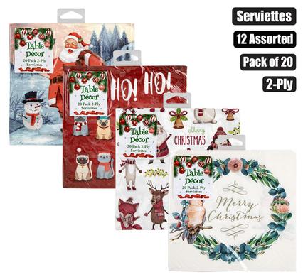 XMAS SERVIETTES 2PLY PK-20