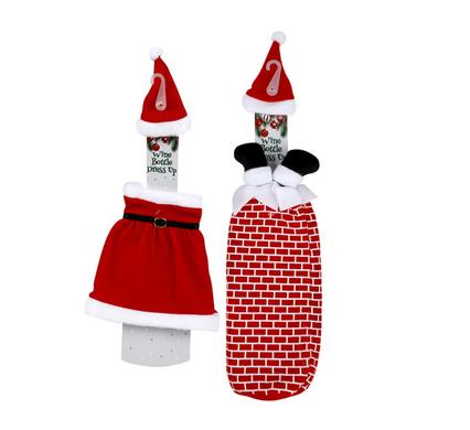 XMAS SANTA WINE BOTTLE COVER 42cm