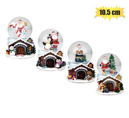 XMAS SNOW GLOBE ASSTD 10.5cm