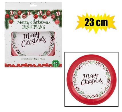 XMAS PAPER PLATES 10PC 23cm
