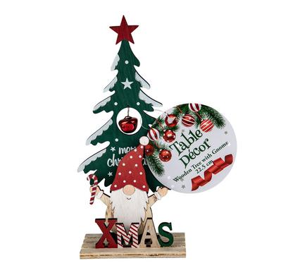 XMAS WOODEN TREE AND GONK 22cm