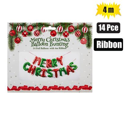 XMAS BALLOON BANNER FOIL 14PC 4m