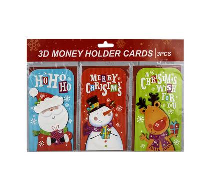 XMAS MONEY WALLET WITH ENVELOPE 3PC