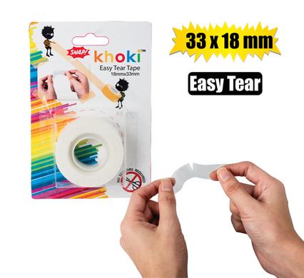 TAPE ADHESIVE EASY TEAR CLEAR 33x18mm