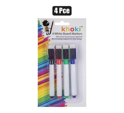 MARKER WHITEBOARD 4PCE WITH ERASER
