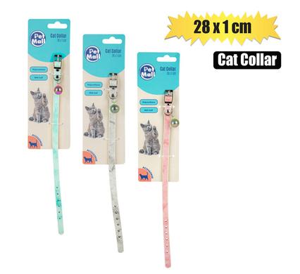 PET CAT COLLAR WITH BALL 28x1cm ASSTD