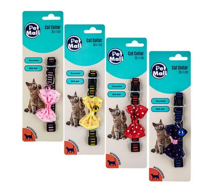 PET CAT COLLAR W/BOW 30cm ASSTD