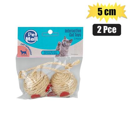 PET CAT TOY TWINE BALL 5cm 2PCE