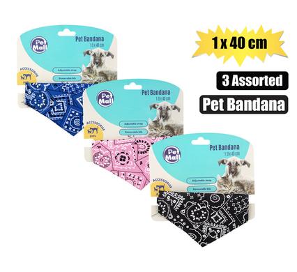 PET BANDANA 1.0x40cm ASSORTED COLOURS