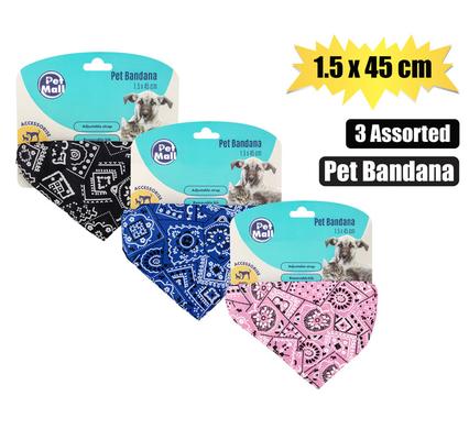 PET BANDANA 1.5x45cm ASSORTED COLOURS