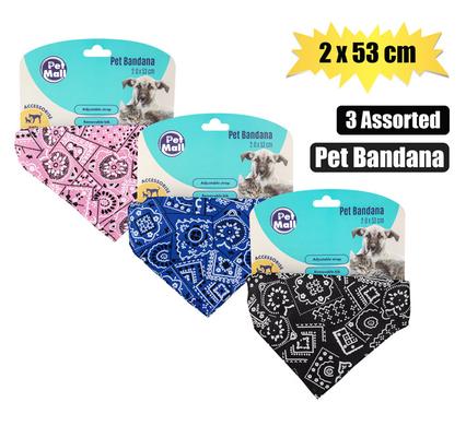 PET BANDANA 2.0x53cm ASSORTED COLOURS