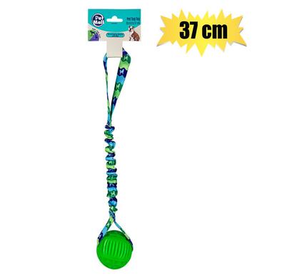 PET DOG TOY ROPE AND BALL STRETCHY 37cm
