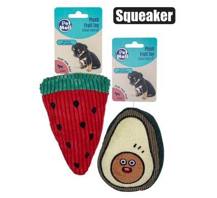 PET PUPPY TOY PLUSH FRUIT ASSORTED