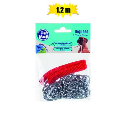 PET DOG-LEAD STEEL+NYLON-HANDLE 3x1200mm