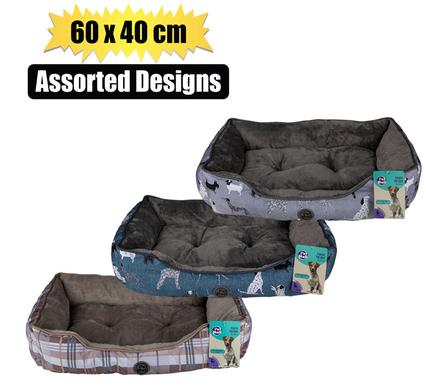 PET BED RECTANGLE 60x40cm ASSTD DESIGNS