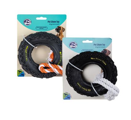 PET DOG-CHEW TYRE LARGE W/ROPE