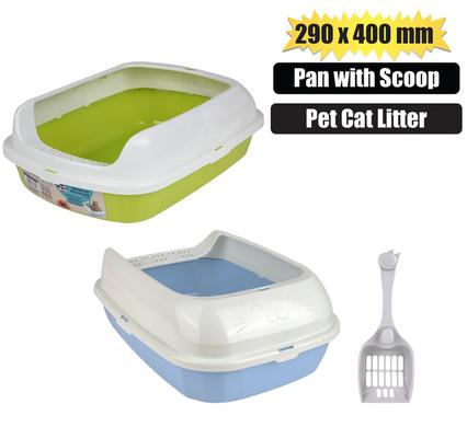PET CAT LITTER-PAN WITH SCOOP 290x400mm