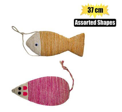 PET CAT SCRATCH TOY ASSORTED SHAPES 37cm