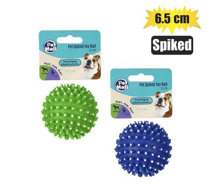 PET DOG TOY VINYL BALL SPIKED 6.5cm