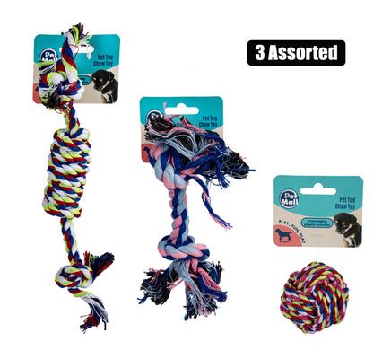 PET TOY PUPPY TUG CHEWS ASSORTED
