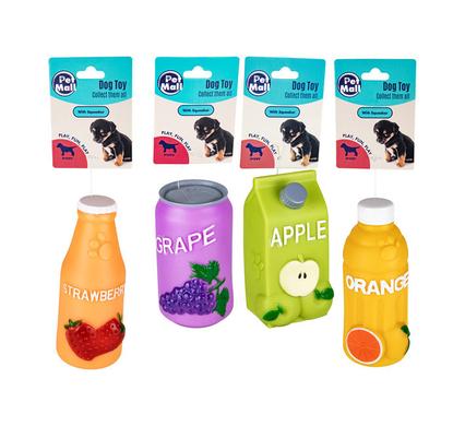 PET TOY PUPPY CHEWS VINYL JUICES ASSTD