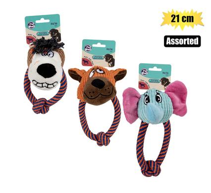 PET DOG TOY PLUSH WITH ROPE 21cm