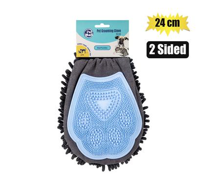 PET GROOMING GLOVE 2 SIDED 24cm