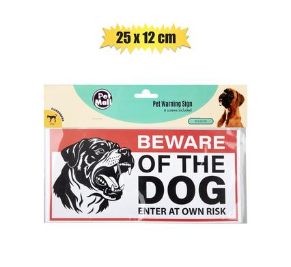 PET DOG WARNING SIGNS 25x12cm ASST