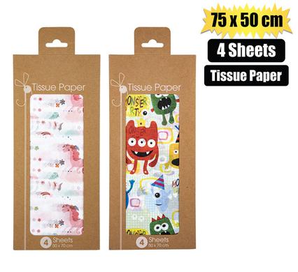 PAPER TISSUE 75x50cm 4SHTS KID/ANIMAL
