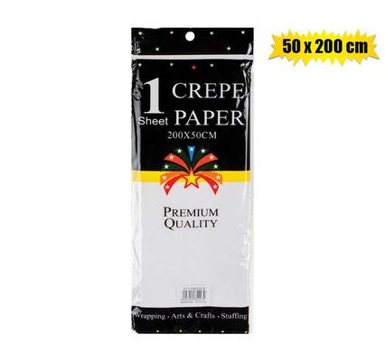 PAPER CREPE SHEET WHITE    50x200cm