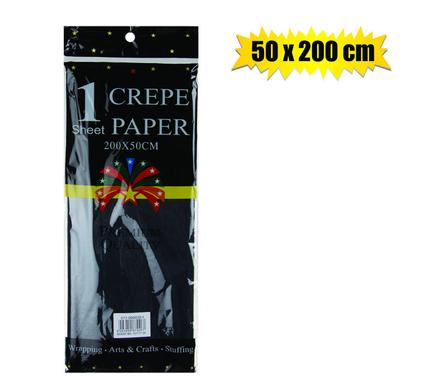 PAPER CREPE SHEET BLACK    50x200cm