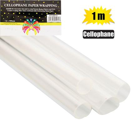 GIFT-WRAP CELLOPHANE CLEAR 500mmx1m