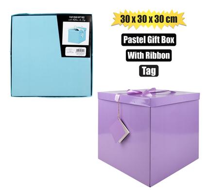 GIFTBOX FLAT PACK 30x30x30cm PASTEL