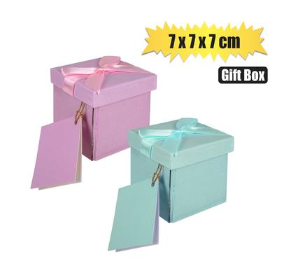 GIFTBOX FLAT PACK 7x7x7cm PASTEL