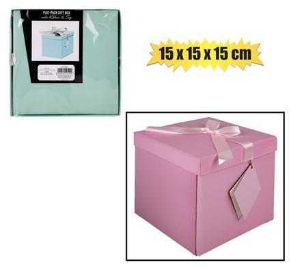GIFTBOX FLAT PACK 15x15x15cm PASTEL