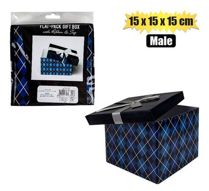 GIFTBOX FLAT PACK 15x15x15cm MALE/GEN