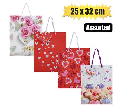 GIFT-BAG PAPER LRG 25x32cm LOVE